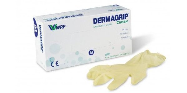 Перчатки медицинские смотровые (диагностические) латексные нестерильные неопудренные   DERMAGRIP® Classic